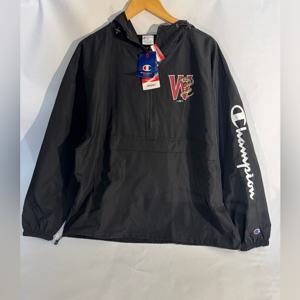 Champion Wisconsin Timber Rattlers Black Pull Over with Retro Logo, XXL, NWT